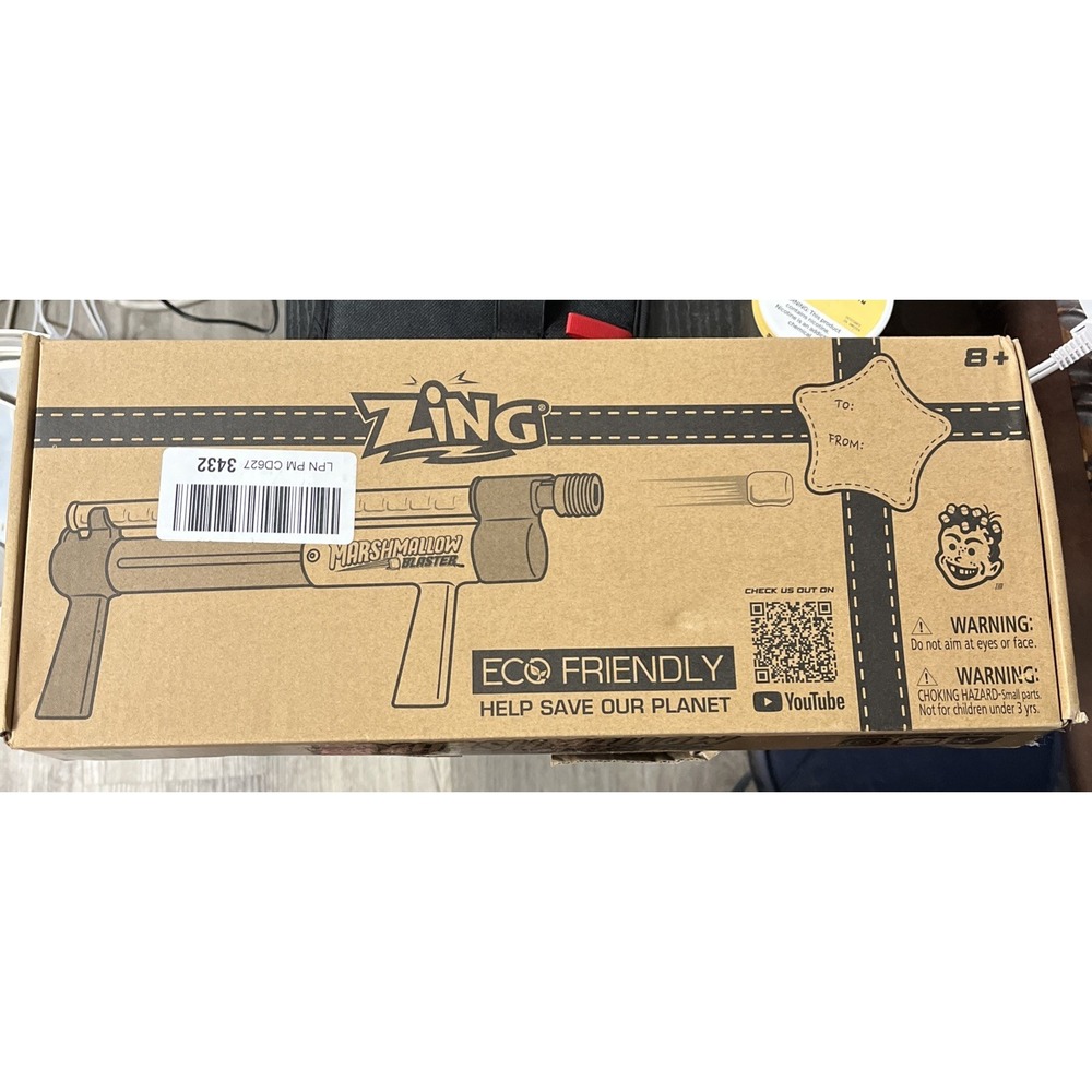Zing Marshmallow Blaster Pump Action  Eco Friendly Marshmallow Shooter Age 8+